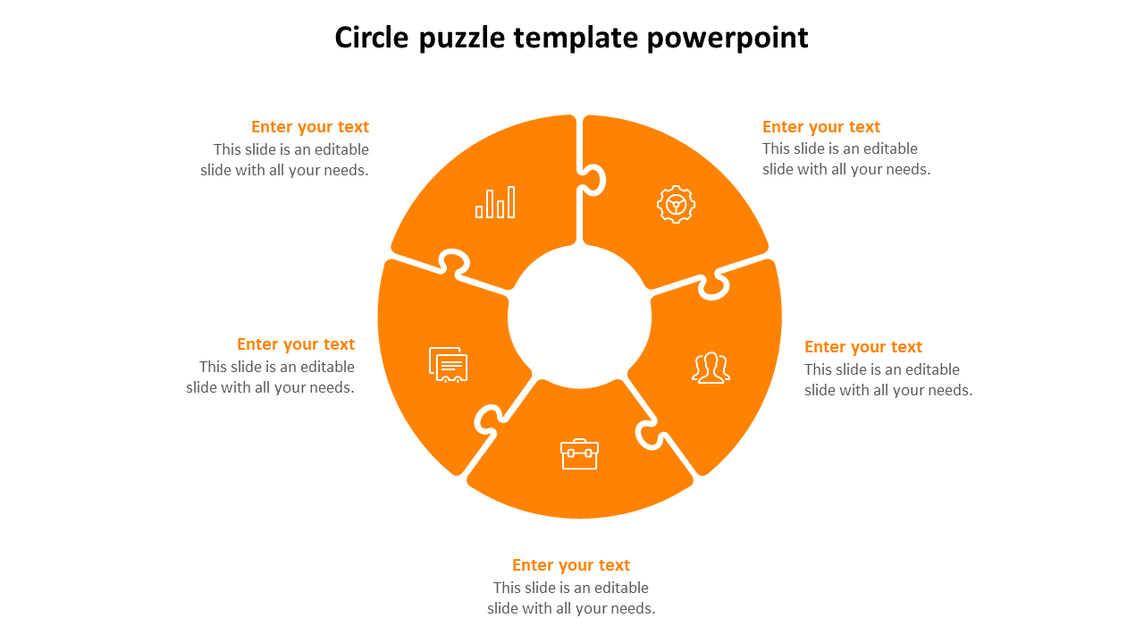 Free - Attractive Circle Puzzle Template PowerPoint